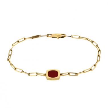 Dinh Van brazalete Impressions en oro amarillo y cornalina