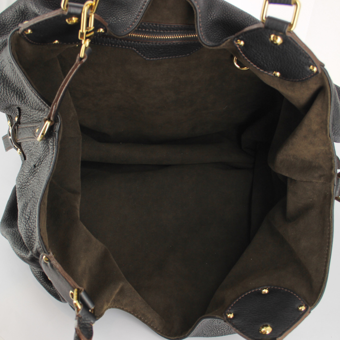 Handbag in black mahina leather - Detail D2