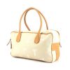 Handbag in beige printed canvas and brown leather - 00pp thumbnail
