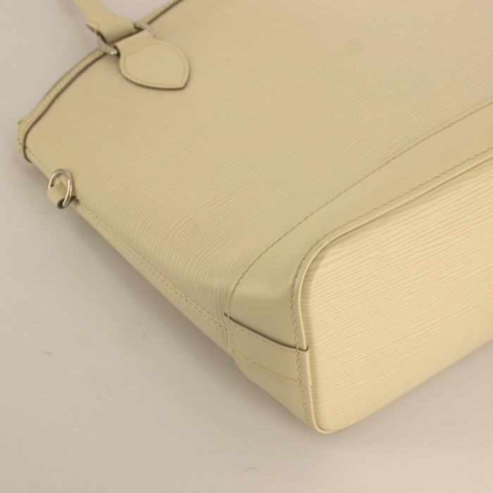 Louis Vuitton Lockit small model handbag in white epi leather - Detail D4
