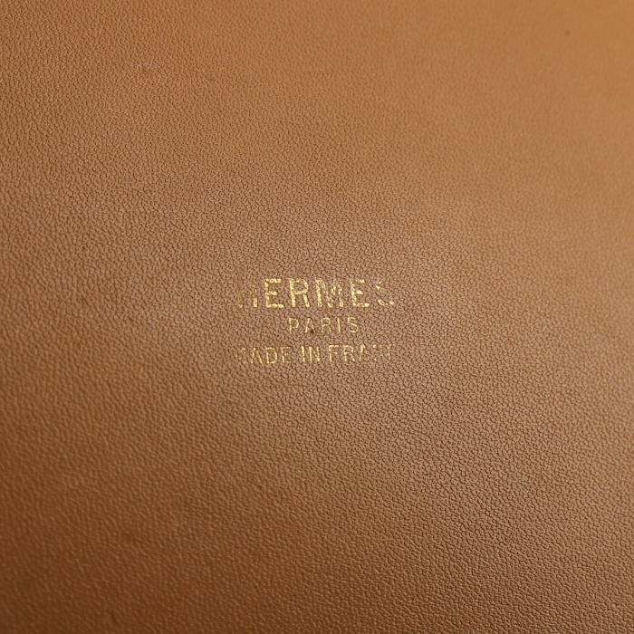 Borsa Hermes Mangeoire in pelle gold - Detail D4