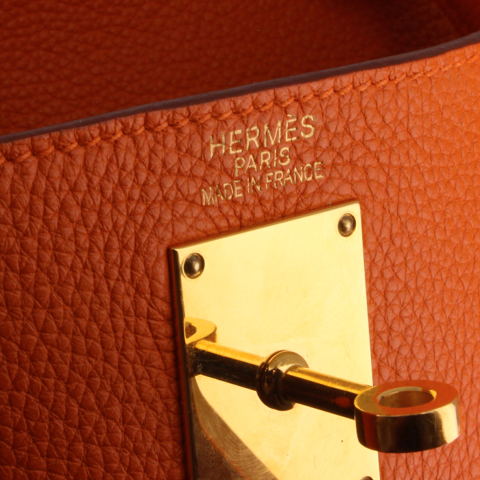 Hermès sac Kelly Shoulder 40 cm en cuir orange  - Detail D3