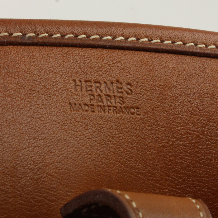 Hermès sac Evelyne pequeño modelo en cuero marrón - Detail D3