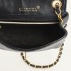 Chanel Timeless small model handbag in black quilted leather and white piping - Detail D2 thumbnail
