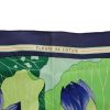 Carré Hermes Fleurs de Lotus en soie bleue - Detail D1 thumbnail