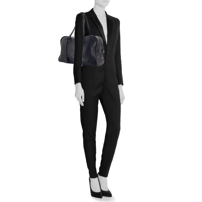 Hermès Victoria 35 cm in black leather - Detail D1