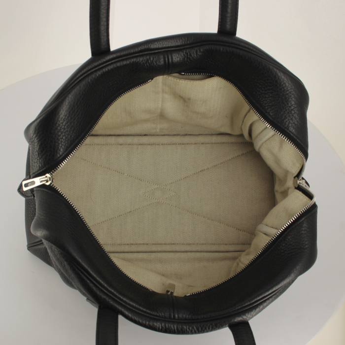 Hermès Victoria 35 cm en cuir noir - Detail D2