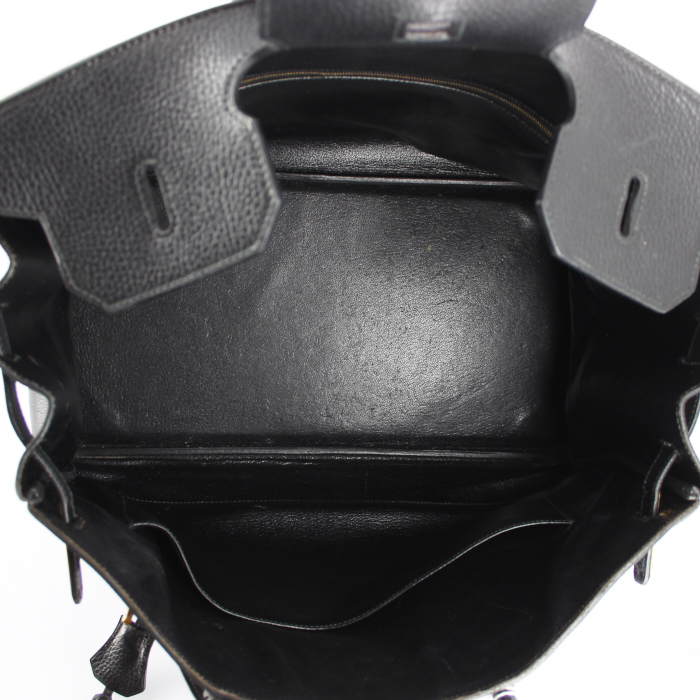 Borsa Hermes Birkin 40 cm in pelle nera - Detail D2