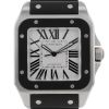 Reloj de pulsera para hombre Cartier Santos-100 de acero et caucho noir ref.  2656 - 00pp thumbnail