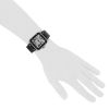 Reloj de pulsera para hombre Cartier Santos-100 de acero et caucho noir ref.  2656 - Detail D1 thumbnail