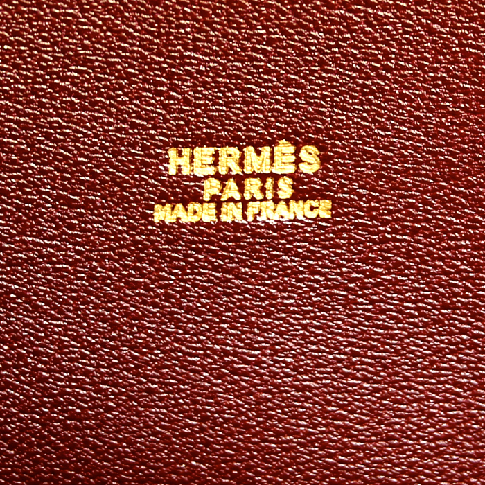 Sac à main Hermes Iledeshiki en cuir noir et rouge - Detail D3