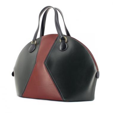 Sac à main Hermes Iledeshiki en cuir noir et rouge