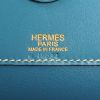 Hermes Dalvi bag in turquoise leather and beige canvas - Detail D3 thumbnail