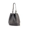 Beggar's bag in grey ostrich leather - 00pp thumbnail