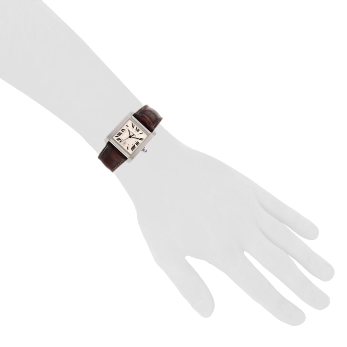 Cartier Tank Française in stainless steel Ref : 2564 Circa 2000  - Detail D1