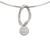 Collana in oro bianco,  diamanti e perla coltivata grigio tortora - 00pp thumbnail