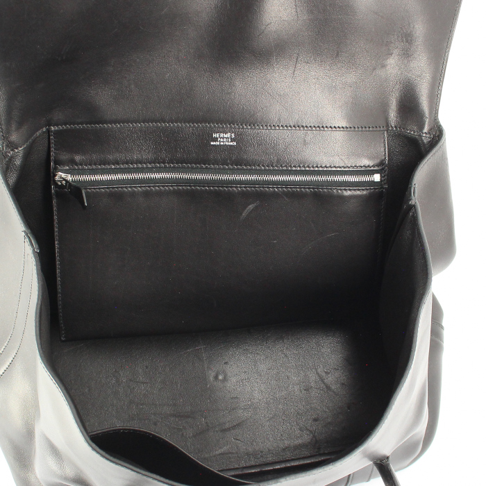Hermès handbag in black leather by Martin Margiela - Detail D2