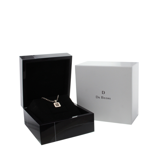 De Beers collier Talisman en or blanc et diamant brut  - Detail D2