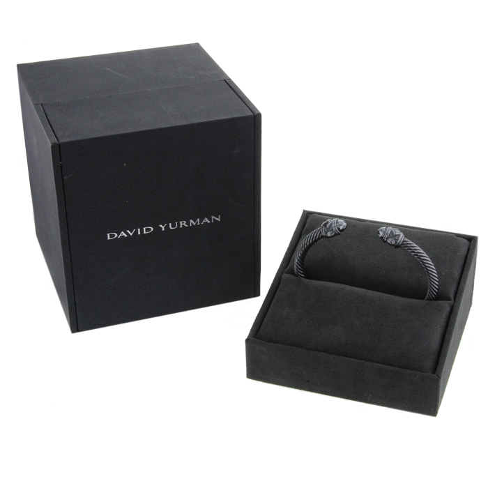 Bracciale rigido aperto in argento nero - Detail D2