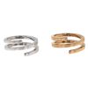 Dinh Van anello doppio Spirale in argento e oro rosa - Detail D2 thumbnail