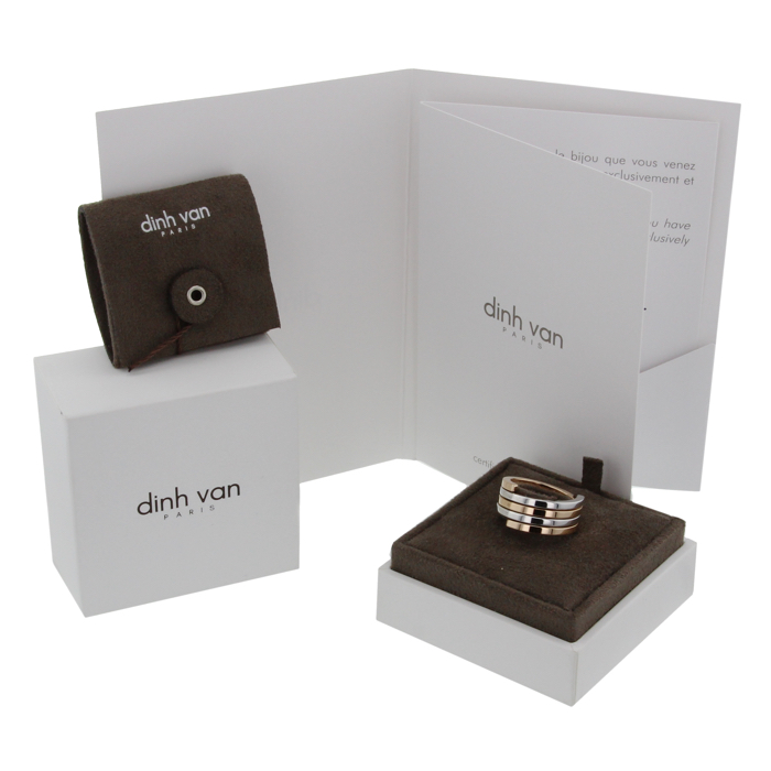 Dinh Van bague Duo Spirale en argent et or rose - Detail D3