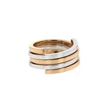Dinh Van silver and rose gold Duo Spirale ring