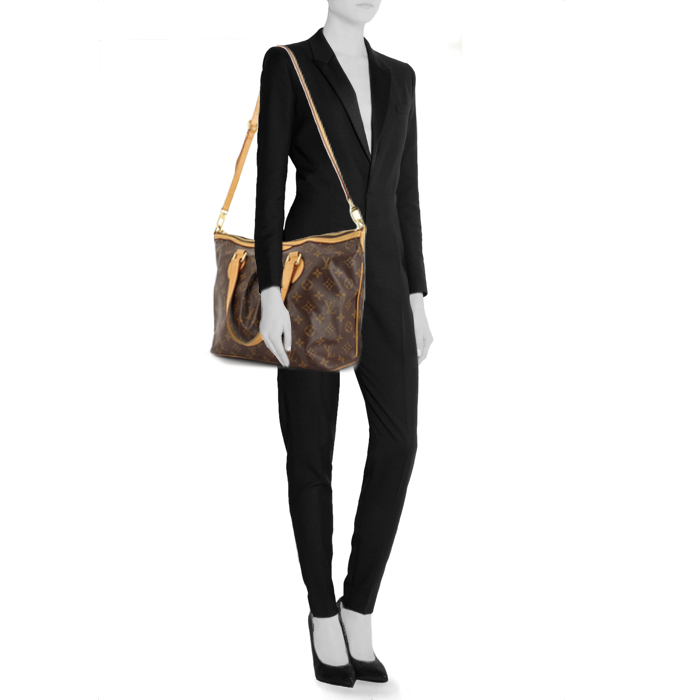 Handbag in monogram canvas and natural leather - Detail D2
