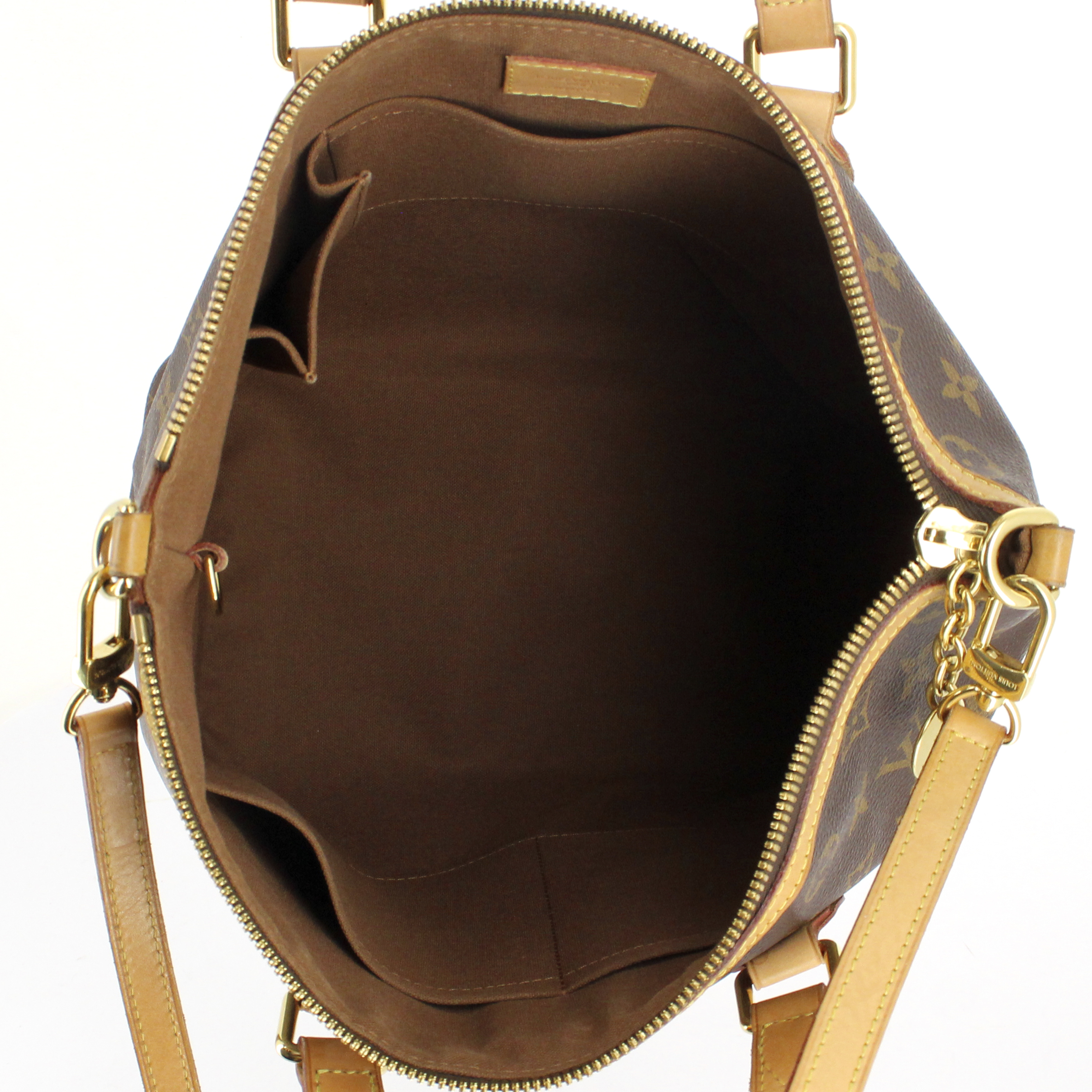 Bolso de mano en lona Monogram y cuero natural - Detail D3