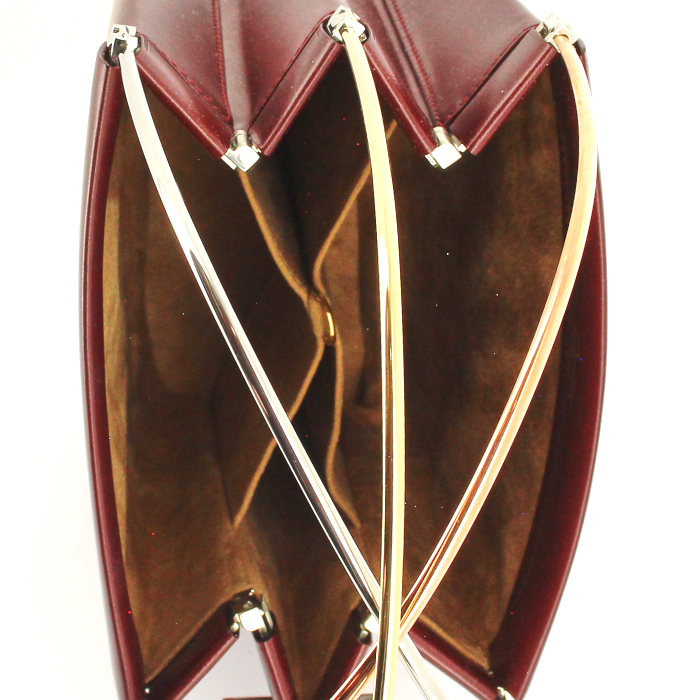 Cartier Trinity handbag in burgundy leather - Detail D2