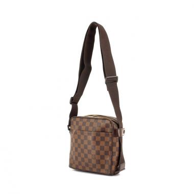 Louis Vuitton Olav bag in damier ebony canvas and brown fabric
