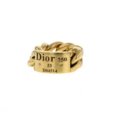 Anello Dior Gourmette modello grande in oro giallo