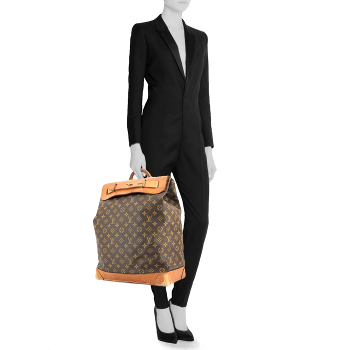 Louis Vuitton Steamer Bag - Travel Bag travel bag in monogram canvas and natural leather - Detail D1