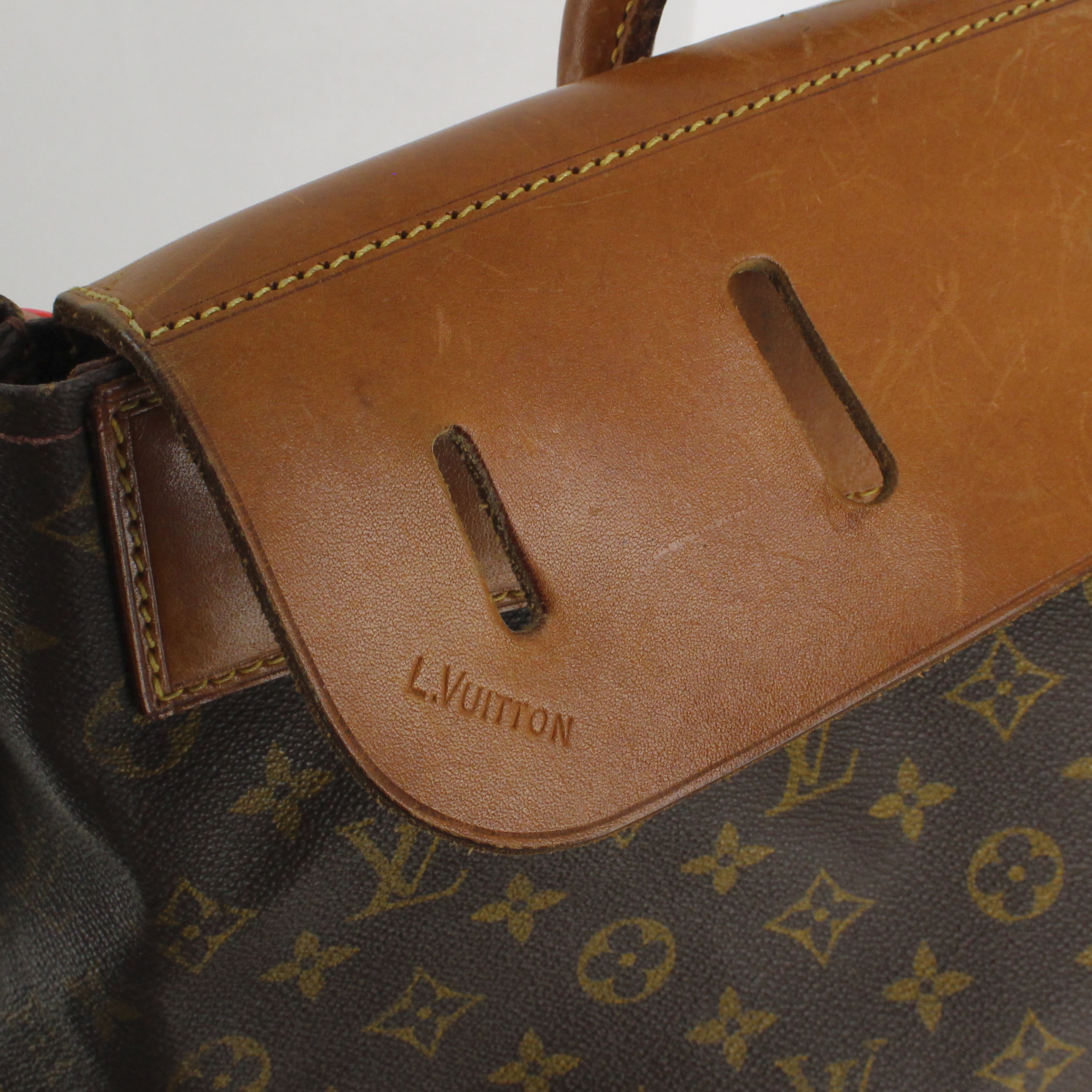 Louis Vuitton Steamer Bag - Travel Bag travel bag in monogram canvas and natural leather - Detail D3