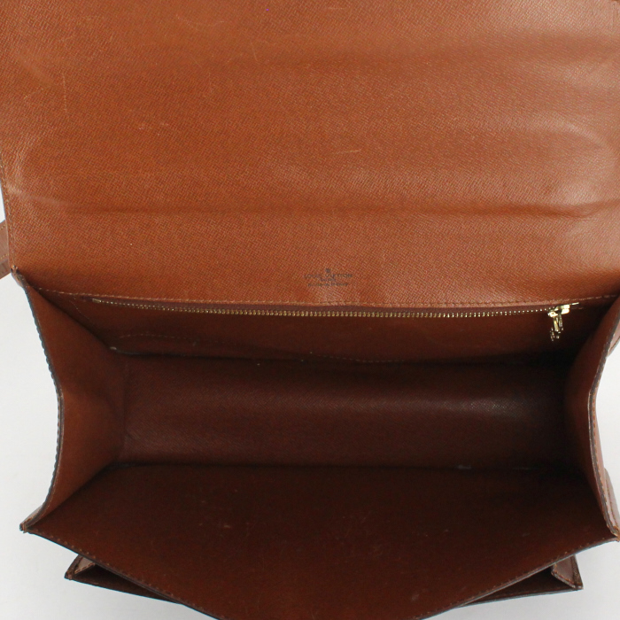 Briefcase in monogram canvas and brown leather - Detail D2
