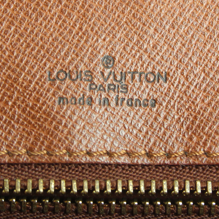 Briefcase in monogram canvas and brown leather - Detail D3