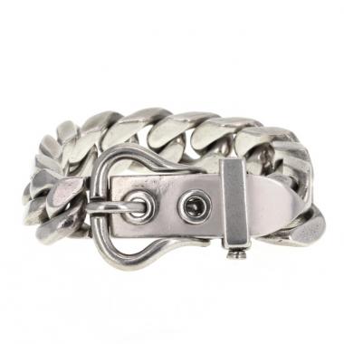 Brazalete Hermes Sellier XL en plata