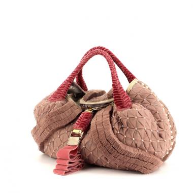 Fendi bolso de mano Spy en tela rosa y perla rosa
