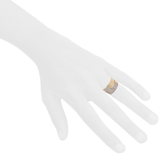 Sortija Dinh Van Seventies modelo grande en oro blanco y diamantes - Detail D1