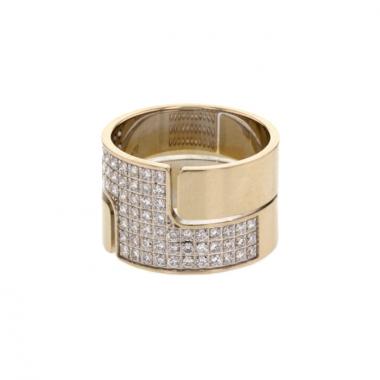 Anello Dinh Van Seventies modello grande in oro bianco e diamanti