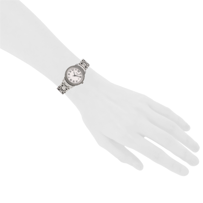 Montre Hermes Clipper - Wristlet Watch en acier - Detail D1