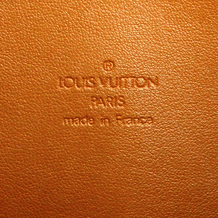 Sac en cuir vernis monogram marron et cuir naturel - Detail D3