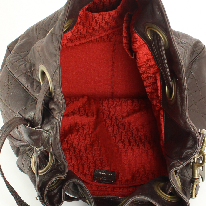 Handbag in brown leather cannage - Detail D2