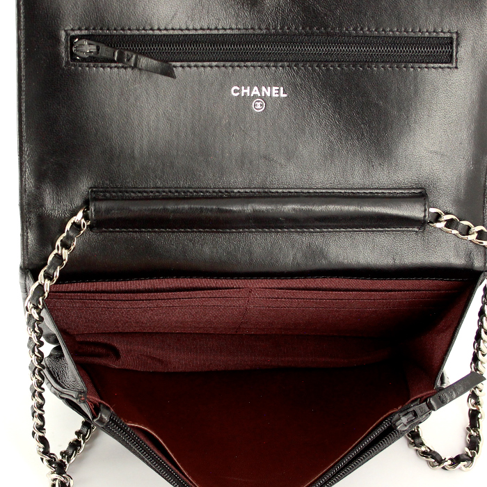 Bolso/bolsito en cuero acolchado negro - Detail D4