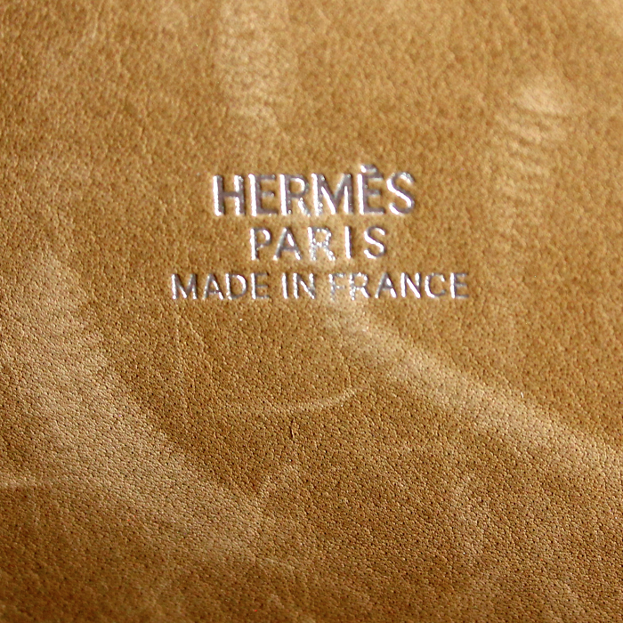 Bolso de mano Hermes Plume modelo pequeño en ante marrón - Detail D3