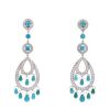 Pendants earrings in white gold,  diamonds and turquoises - 00pp thumbnail
