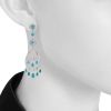 Pendants earrings in white gold,  diamonds and turquoises - Detail D1 thumbnail