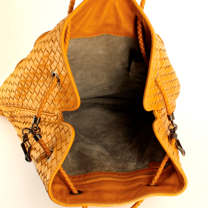 Bottega Veneta sac en cuir tressé gold à motif de fleur - Detail D2