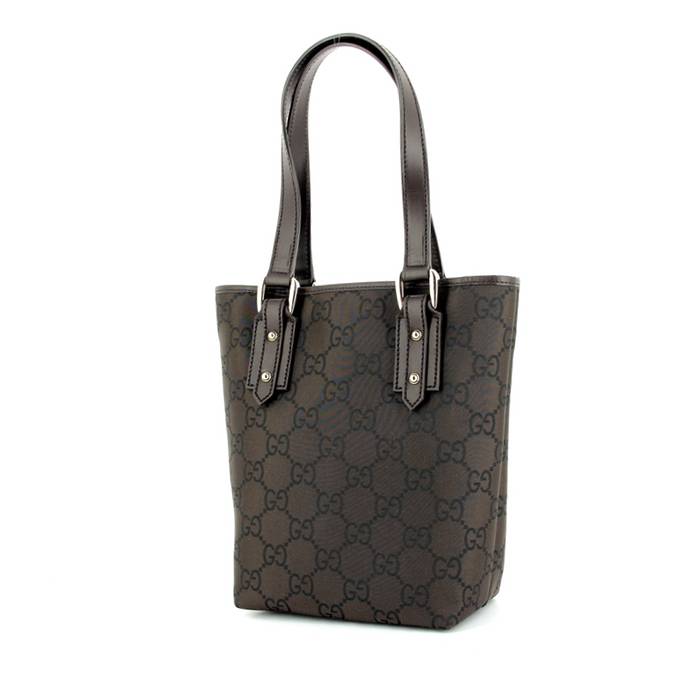 Shopping bag Gucci Vintage in tela monogram e pelle marrone