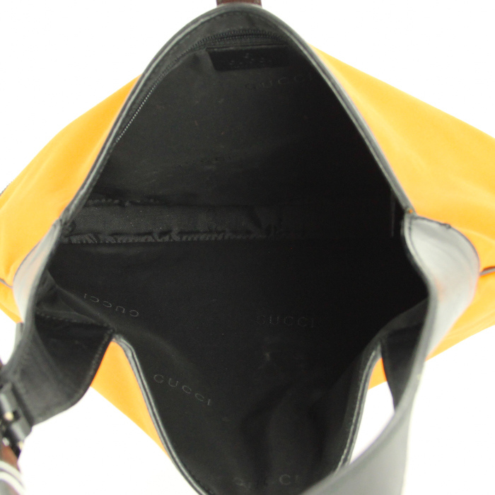 Bolso de mano Jackie en lona naranja y cuero negro - Detail D2