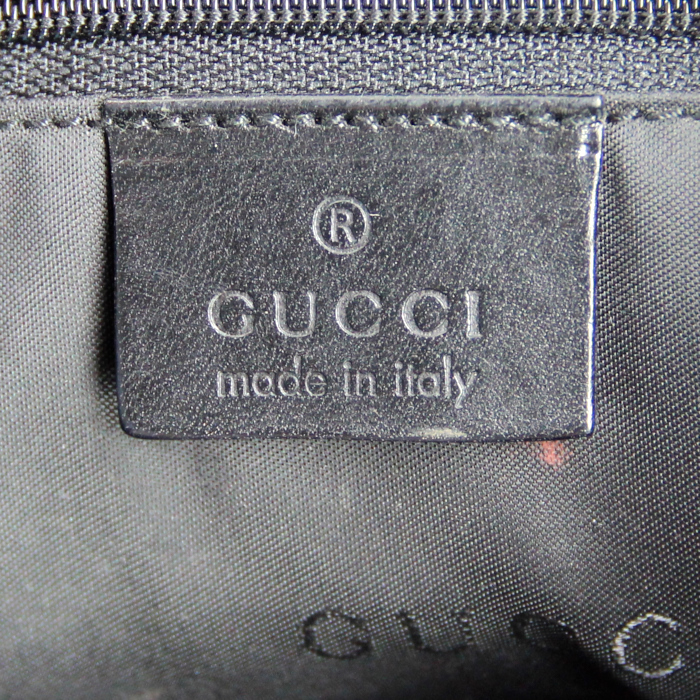 Borsa Gucci Jackie in tela arancione e pelle nera - Detail D3